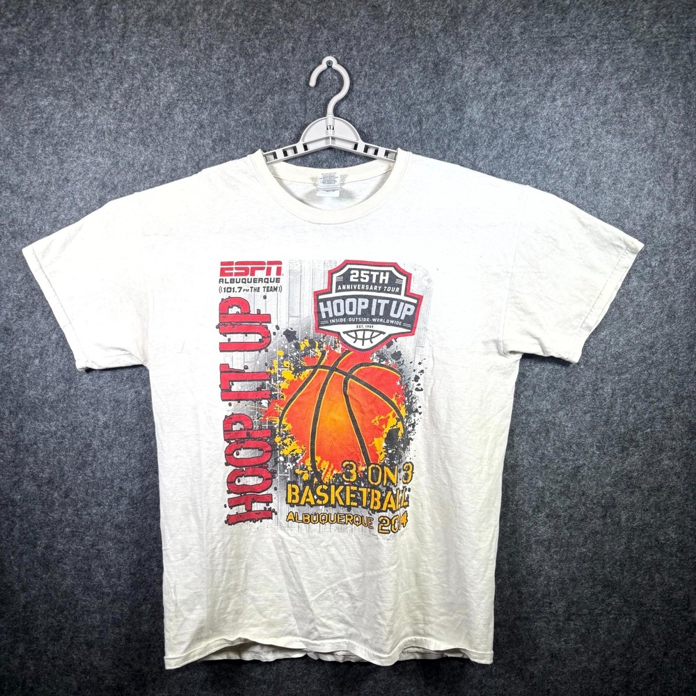 Gildan T-Shirt Men L White Hoop It Up 3-on-3 basketball Albuquerque Print Sports